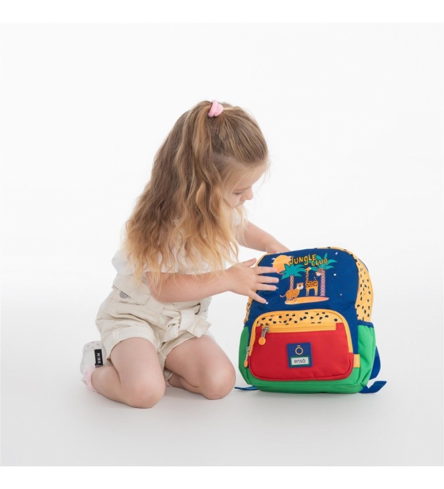 Mochila pequena Enso Jungle Club adaptável multicolorida