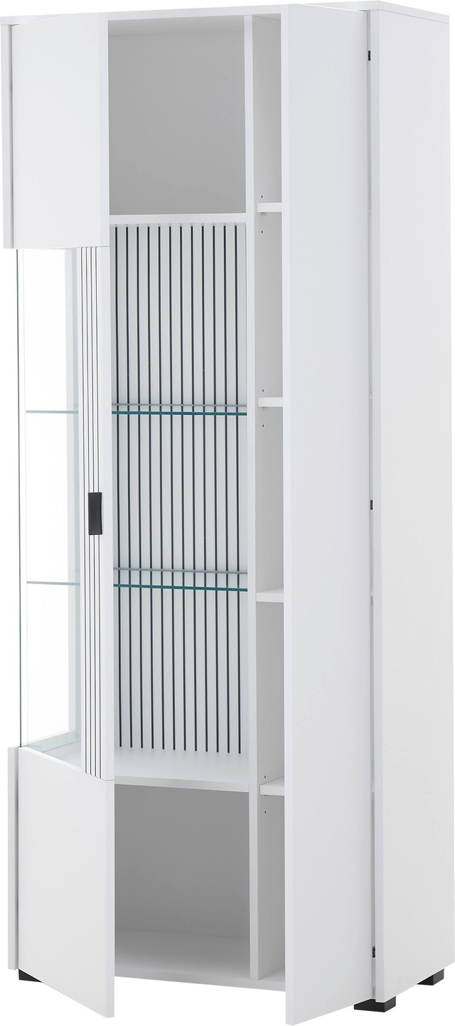 INOSIGN Vitrine »Hudson, Stauraumvitrine« in moderner Trendfarbe, Griffe aus Metall (Schwarz), Höhe 180 cm