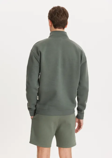 Brushed half zip sweater groen (GRN.O)