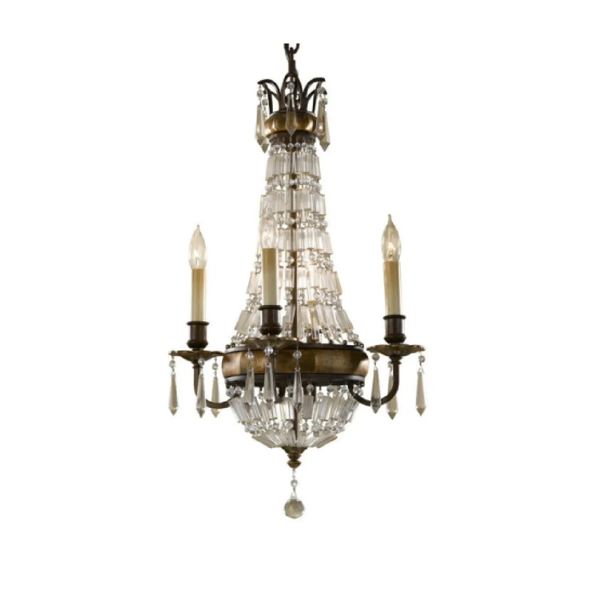 Elstead Lighting Chandelier extérieur Bellini Acier,Quarts de Cristal Bronze britannique, bronze oxydé