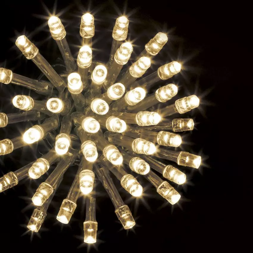 Guirlande lumineuse 50 m 500 LED câble transparent Timer Blanc chaud
