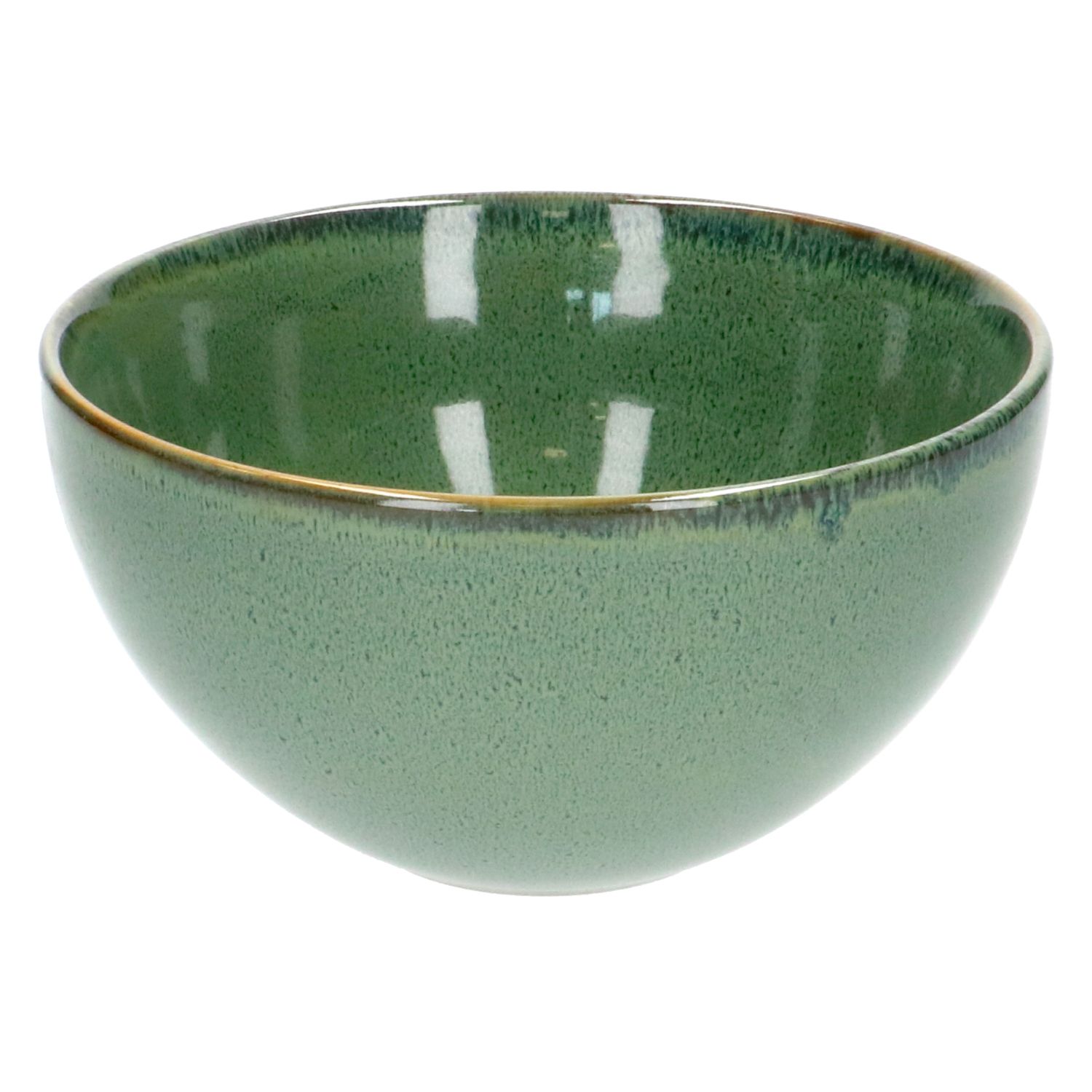 Schaal reactieve glazuur, steengoed, groen, Ø 18 cm