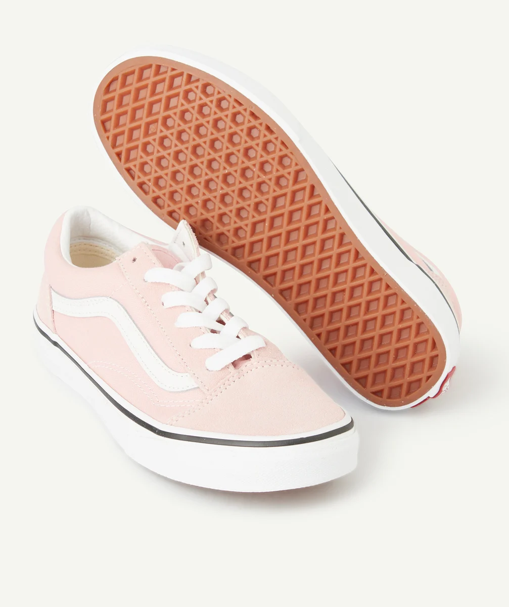 VANSBASKETS BASSES ENFANT ROSE ET BLANC OLD SKOOL