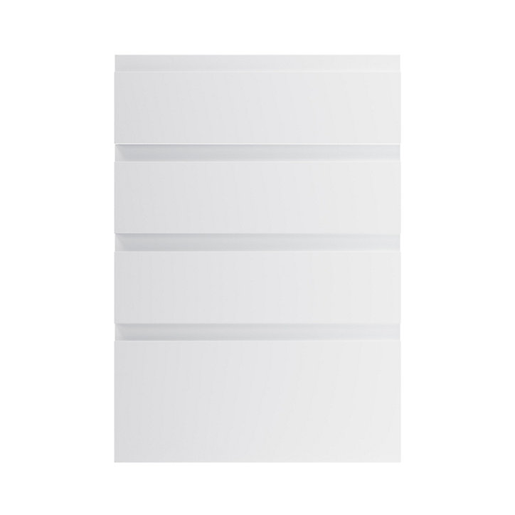 Façade de cuisine 3 tiroirs et 1 casserolier Garcinia gris clair brillant l. 50 cm x H. 72 cm GoodHome