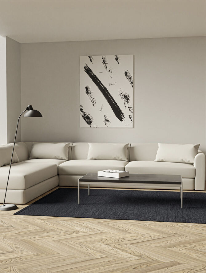 Rug Solid Bomuldstæppe, Charcoal Mørkegrå