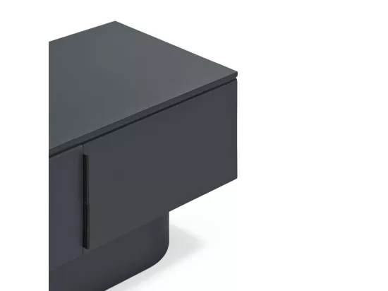 Totem - Meuble TV 4 portes en bois L200 cm - Couleur : Gris anthracite