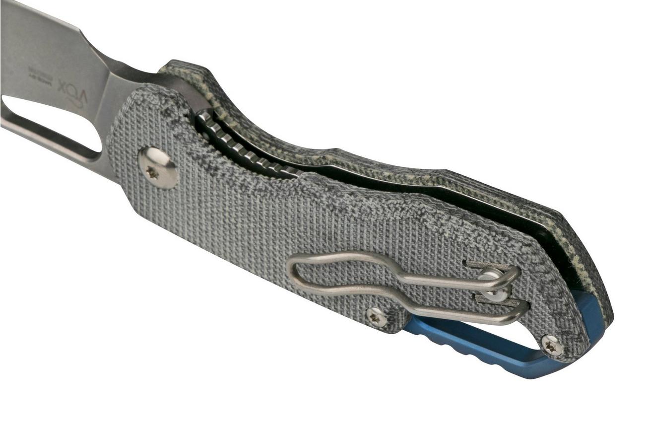 MKM Isonzo FX03M-3BC Clippoint M390, Black Canvas Micarta zakmes, Jesper Voxnaes design