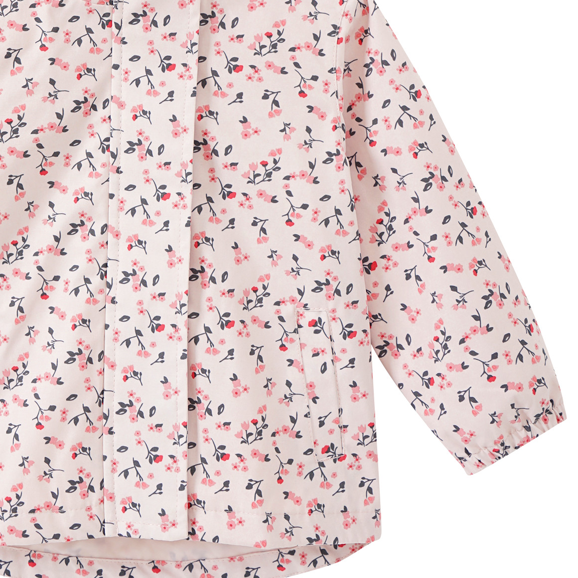 Topomini Baby Regenjacke mit Blumen-Allover hellrosa