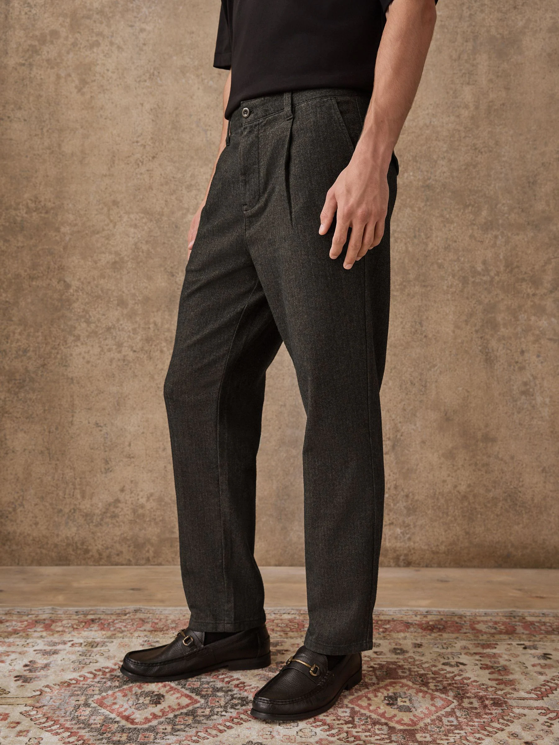 Bruin - Cotton Rich Herringbone Trousers