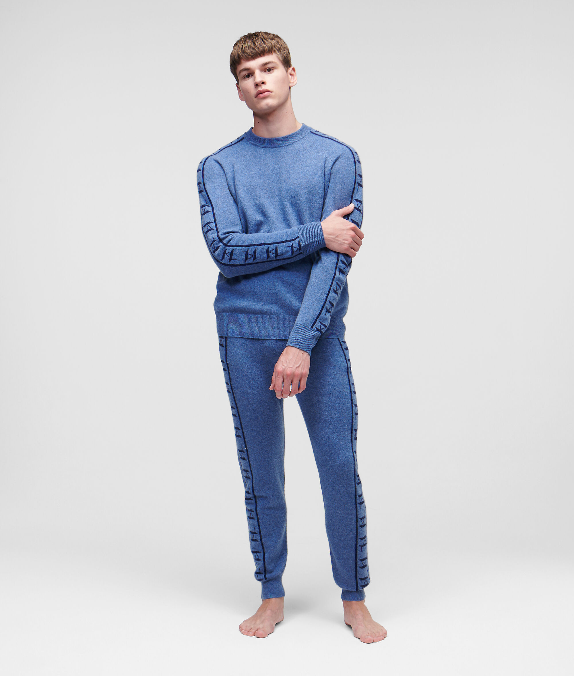 PULL KL MONOGRAM EN CACHEMIRE JACQUARD