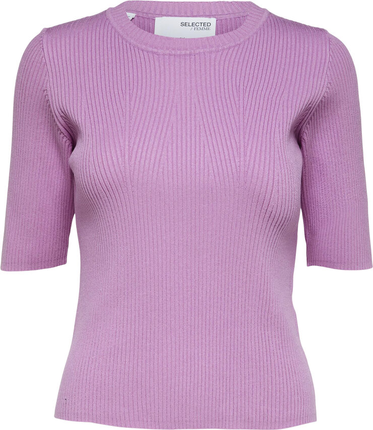 Selected Femme SLFMALA 2/4 KNIT O-NECK NOOS Cyclamen