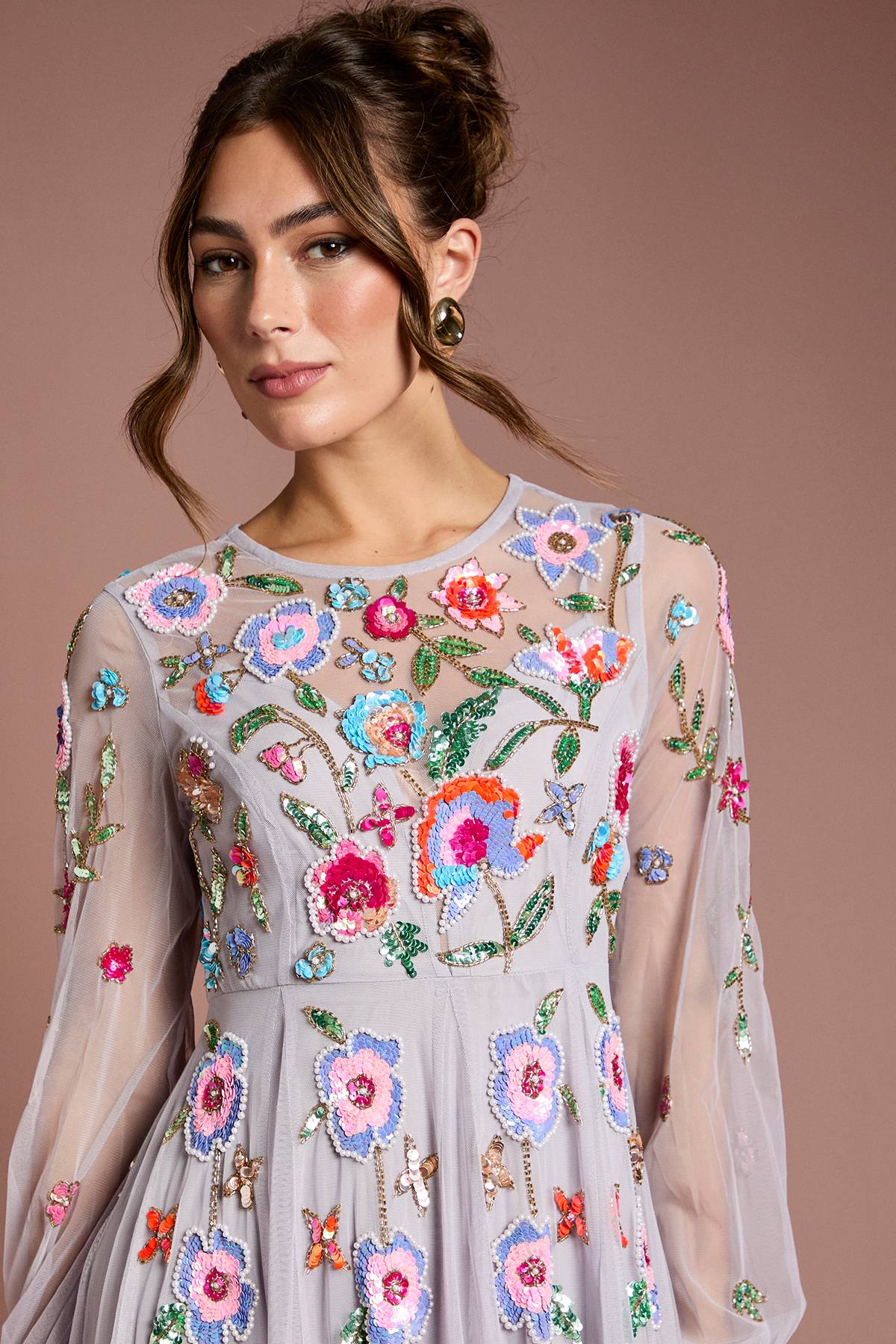 Coast Robe Maxi en Mousseline Ornée