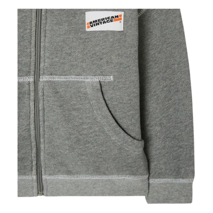 American Vintage Gilet à Capuche Coton Bio Gupcity | Gris chiné