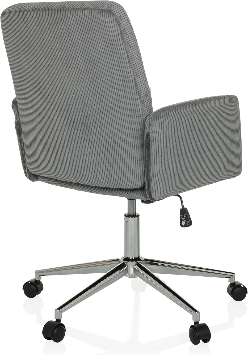 hjh OFFICE Homeoffice Stuhl gepolstert mit Cord-Optik SOLAO Cord Schreibtischstuhl Drehstuhl mit Rollen höhenverstellbar, Grau
