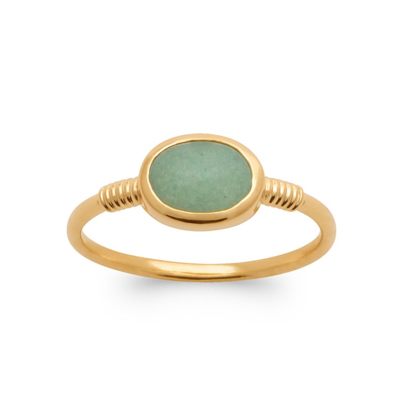 Bague Femme - Plaqué Or - Aventurine