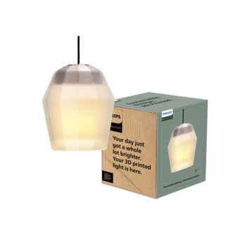 Philips 3D printed hanglamp Emerald one transparant Ø20,3 cm