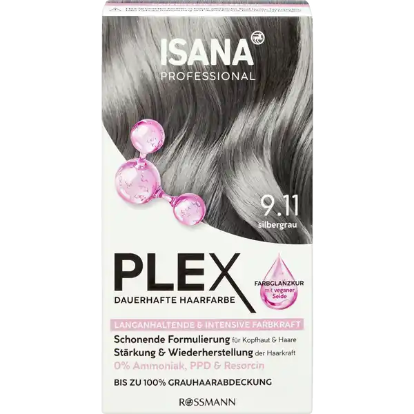 Plex dauerhafte Haarfarbe 9.11 Silbergrau