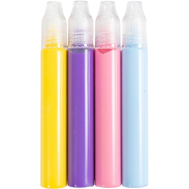 Lyspenner, lys blå, lys pink, lilla, gul, 4x30 ml/ 1 pk.