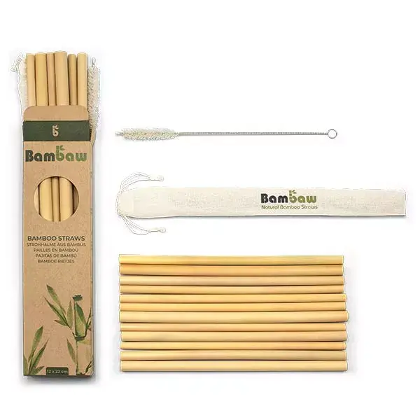 Bambaw Maison & Cuisine Pailles en Bambou 22cm 12 unités