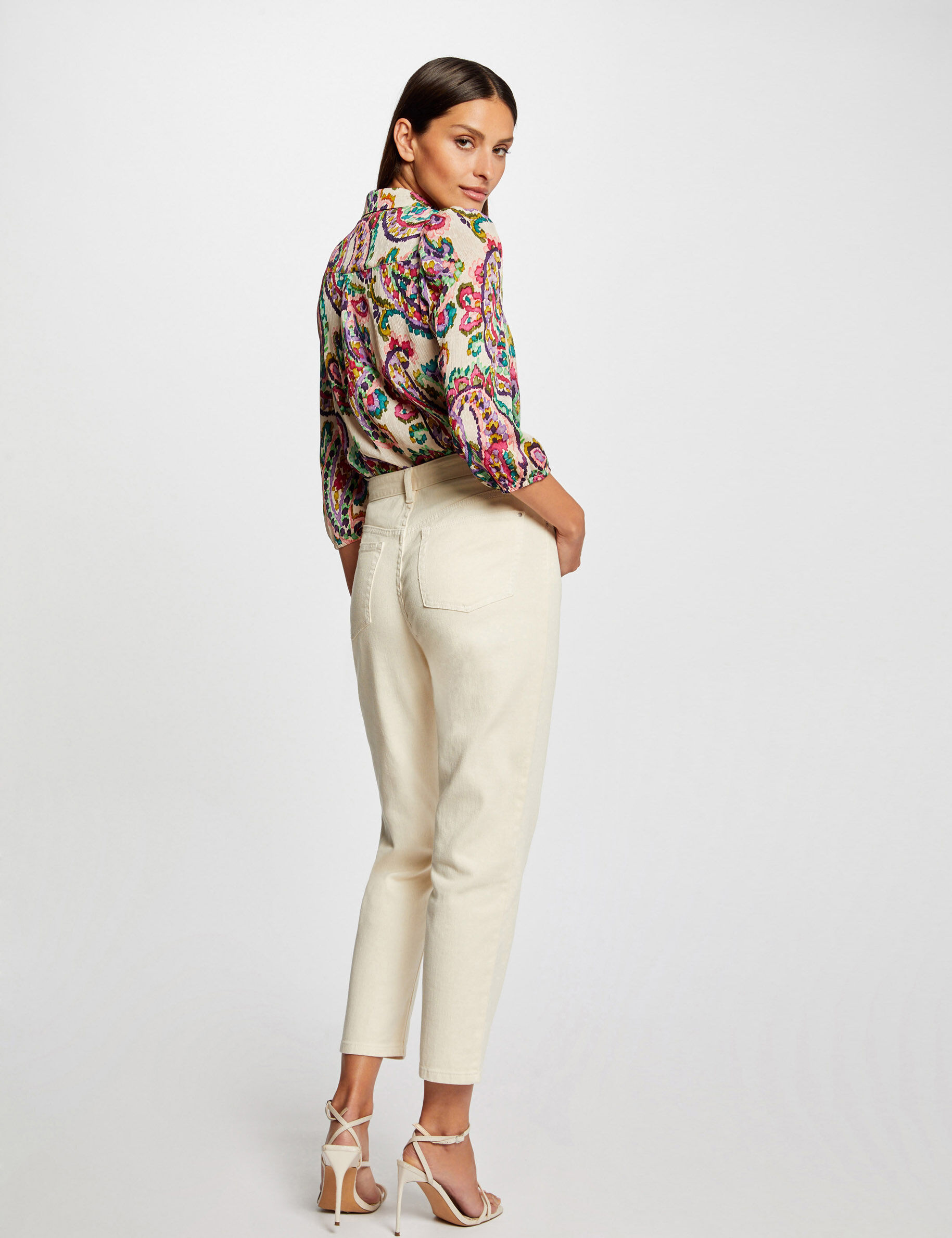Chemise manches 3/4 imprimé cachemire multico femme - multico
