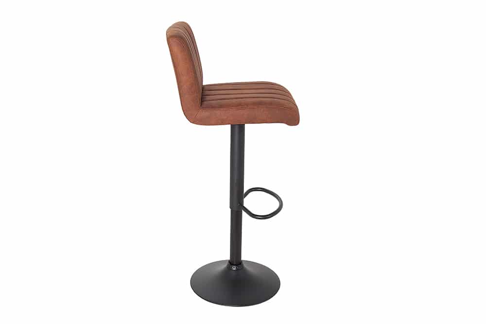 Drehbarer Barhocker PORTLAND vintage braun Microfaser Barstuhl mit Lehne höhenverstellbar