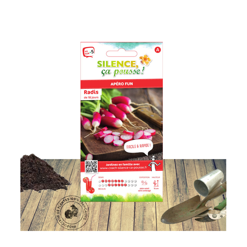 Graines de radis demi long de 18 jours/raphanus sativus demi long de 18 jours[-]sachet de 6 gr.