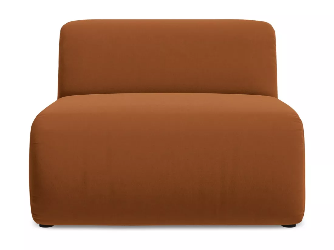 Fauteuil pour canapé modulable en velours - terre cuite - EKAHI