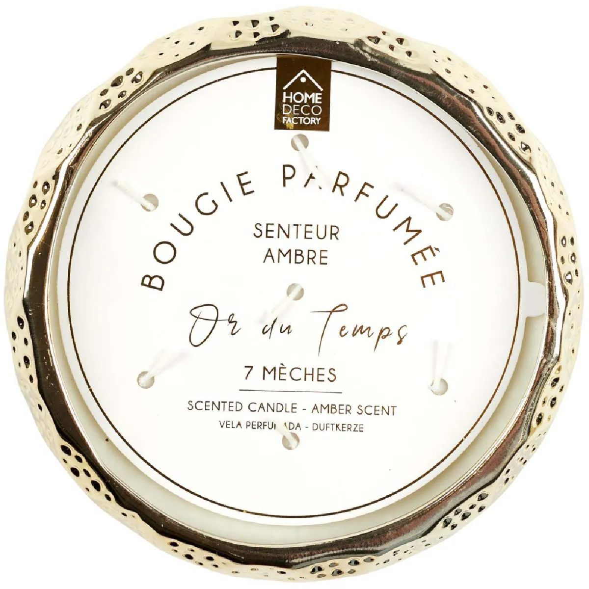 The Home Deco Factory Bougie Parfumée Doré