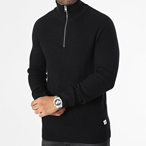 Pull Col Montant Pannel Noir