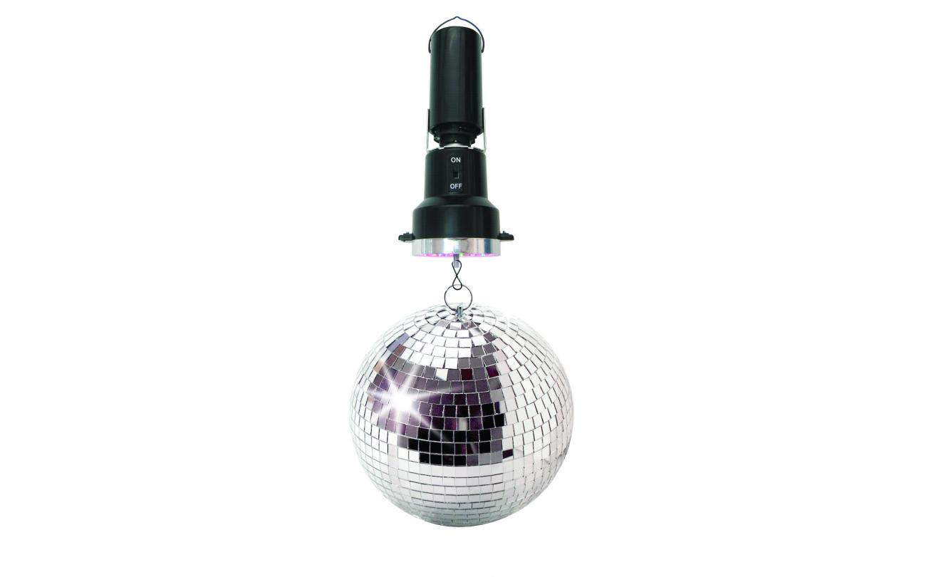 Spiegelbal 20cm met motor & kleuren-LED's