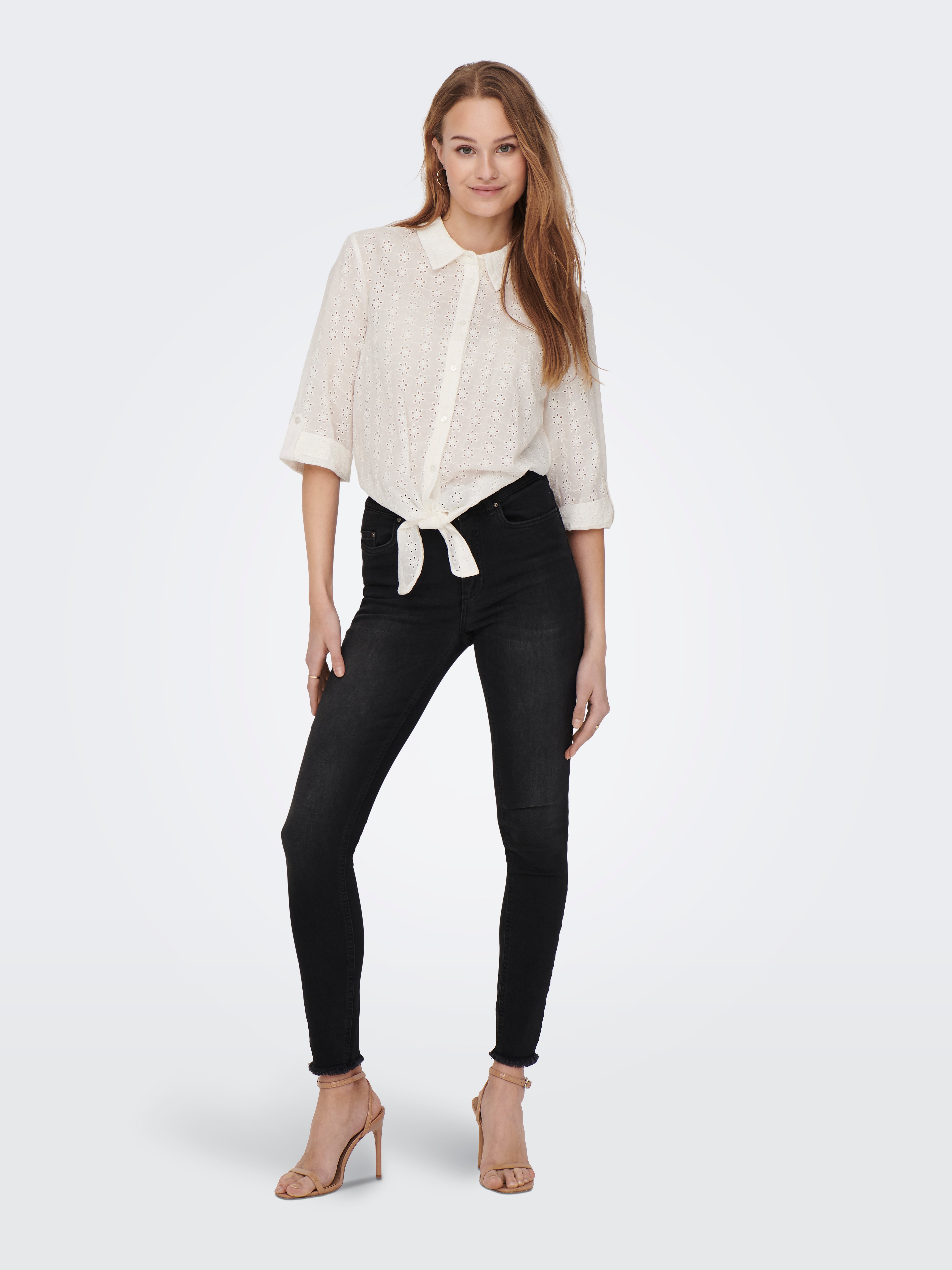 ONLBLUSH Hohe Taille Skinny Fit Jeans Washed Black