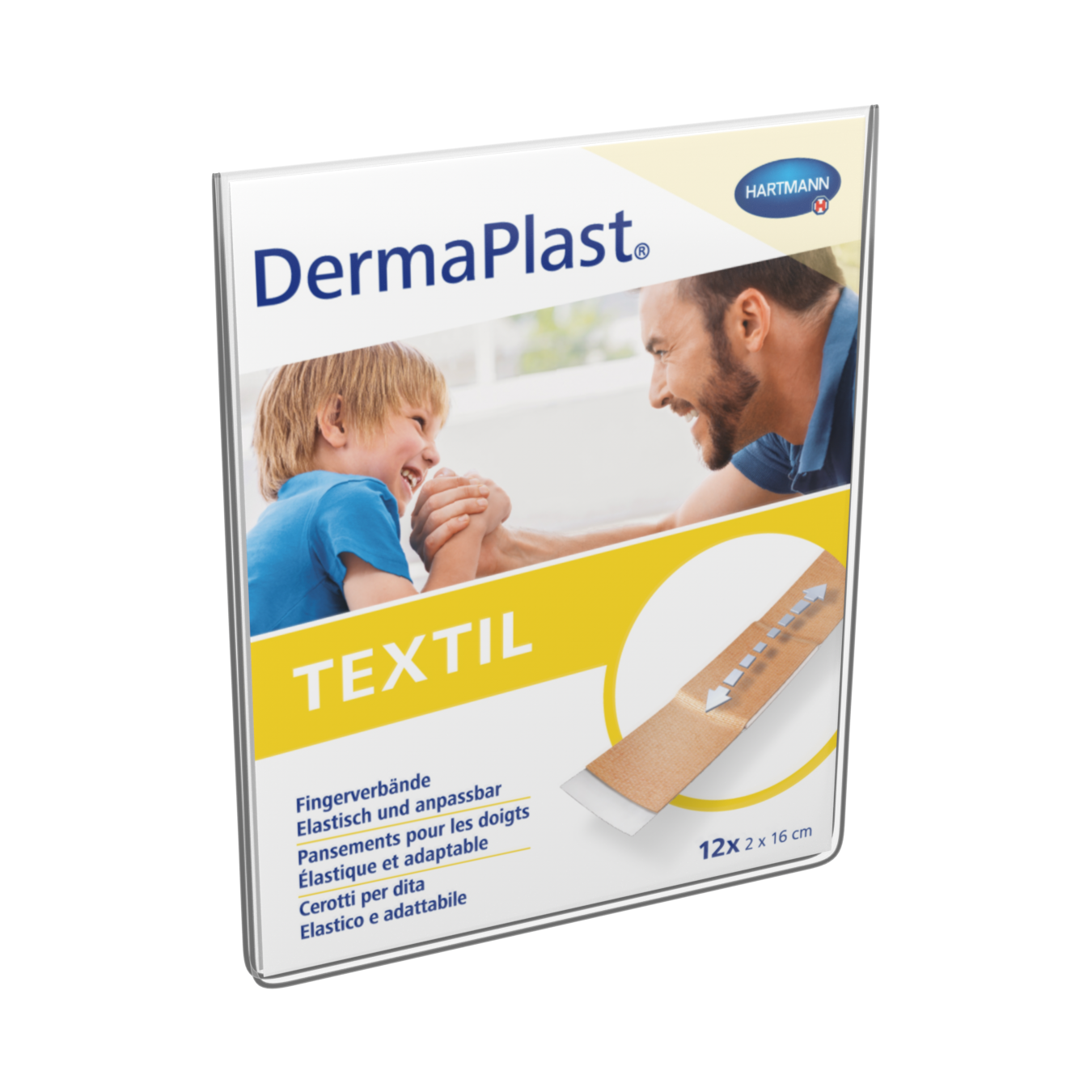 DERMAPLAST Textil Fingerverband 2x16cm beige Box 12 Stk