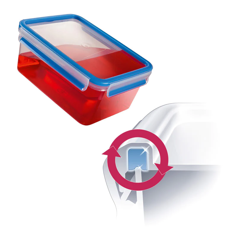 Boîte rectangle Clip & Close bleu 0,8 L Emsa