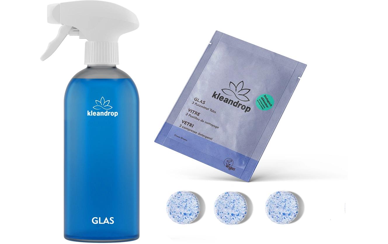 Glasreiniger Starter Set 3 StückVegane, nachhaltige Putzmittel-Tabs mit Minzduft