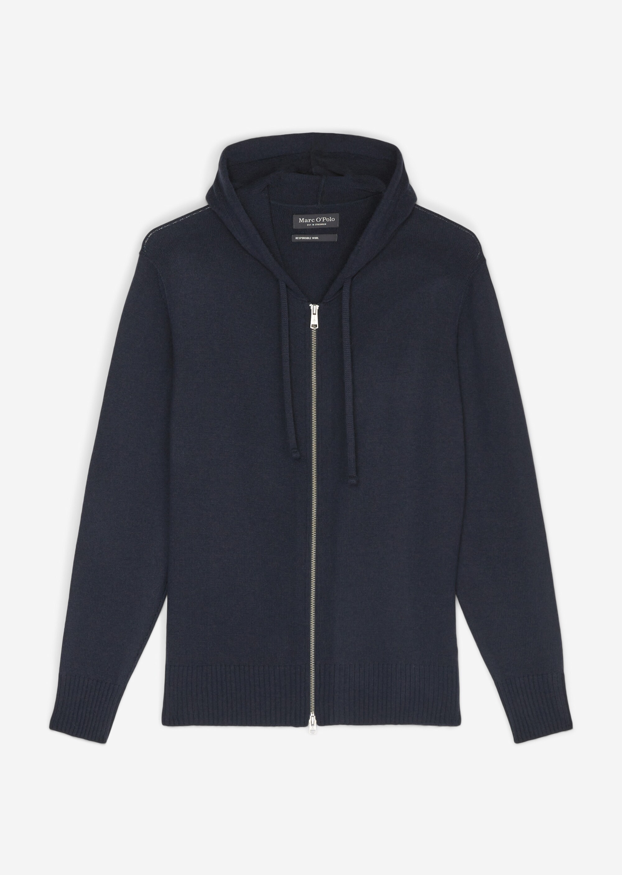 Kapuzen-Strickjacke regular aus softem Lambswool-Blend