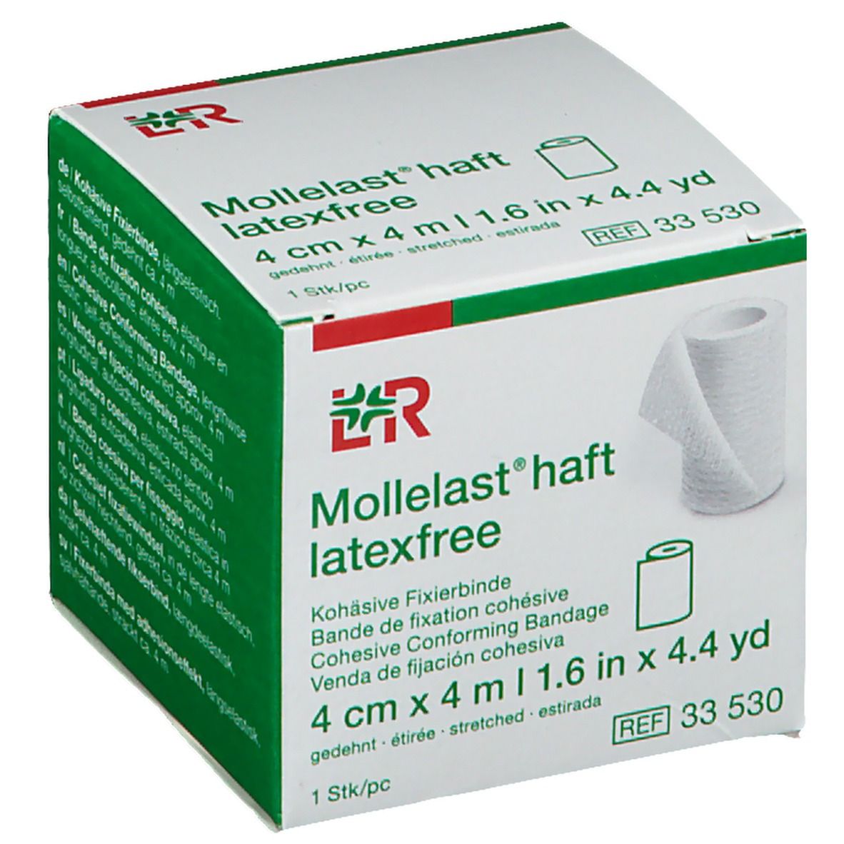Mollelast® haft 4 cm x 4 m weiß