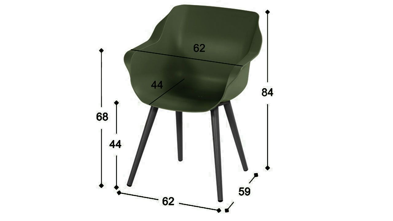 Tuinstoel Moss Green 11.681.831 Sophie Studio B62 x D59 x H84 cm