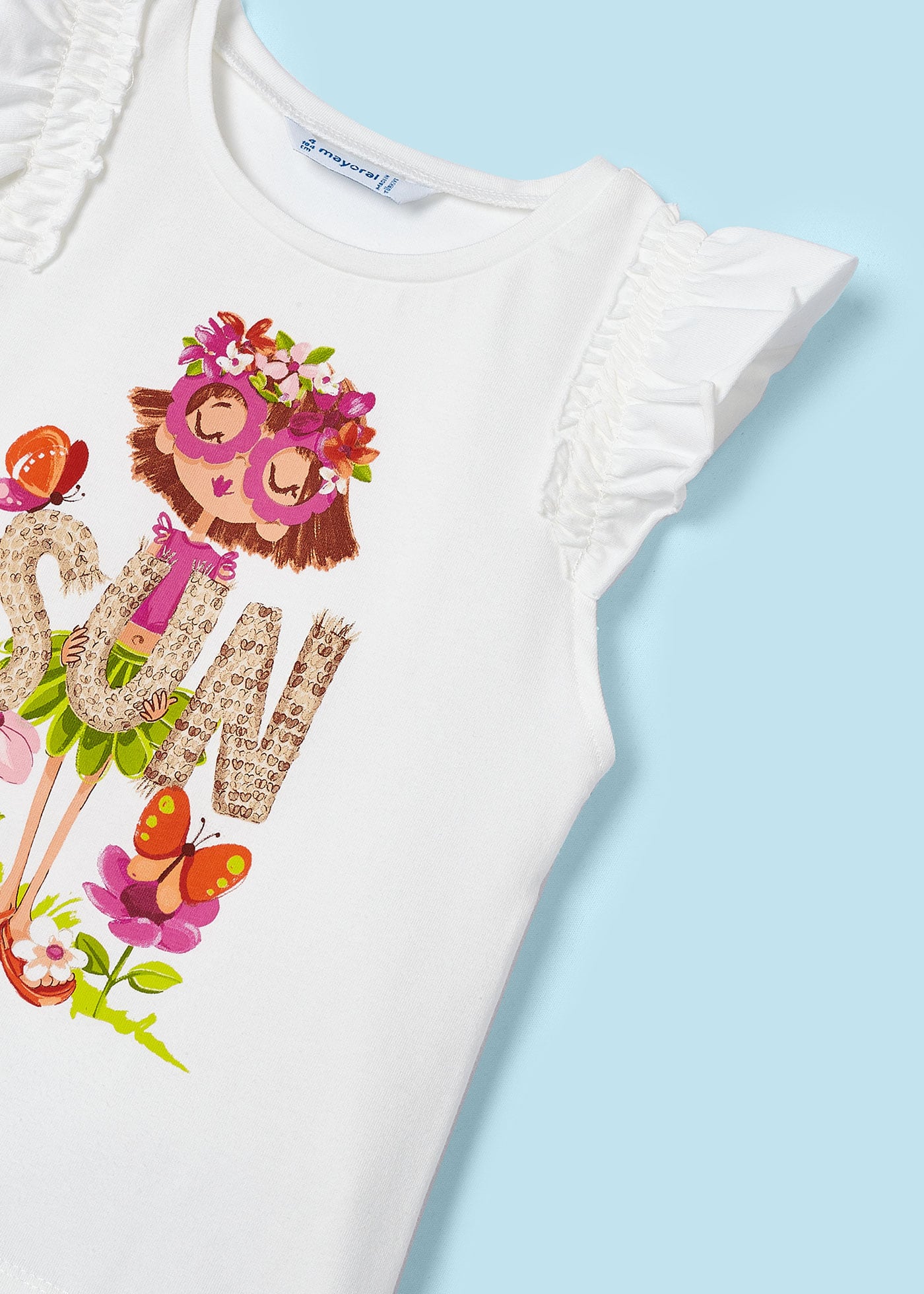 Camiseta estampada Better Cotton para meninas, cor off-white