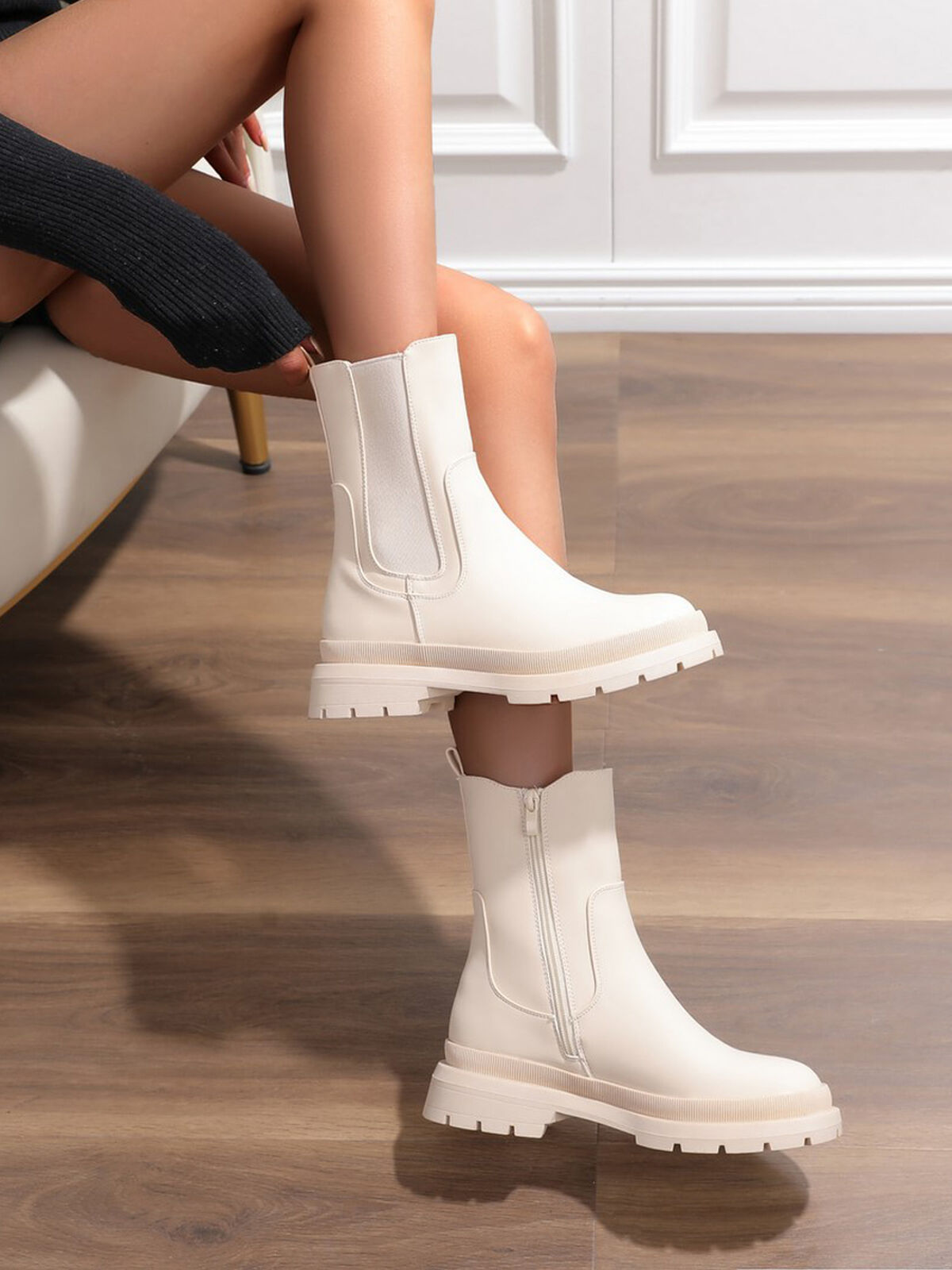 Bottines chelsea de pluie- Beige