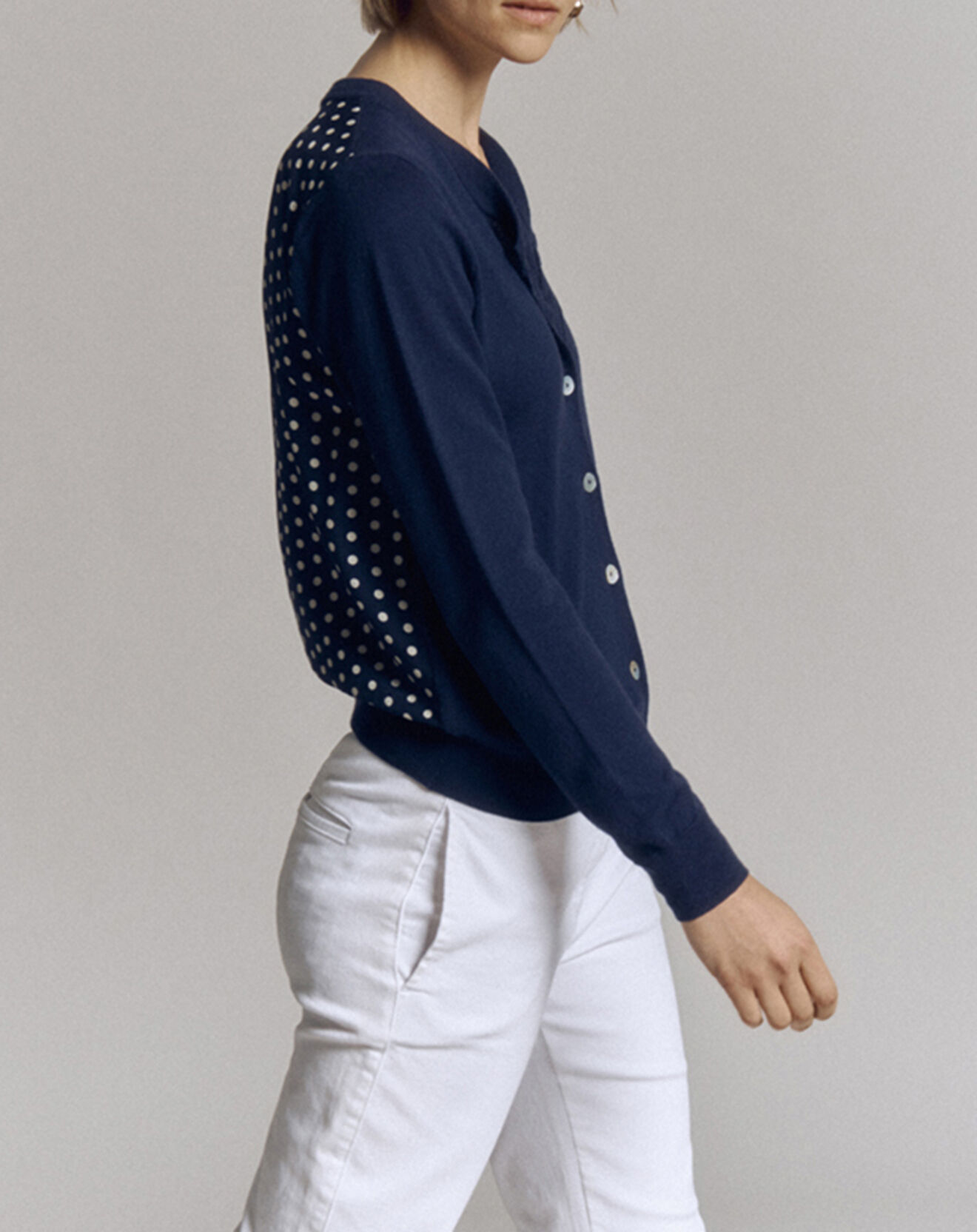Devernois Gilet en Soie & Cachemire Galilée bleu marine