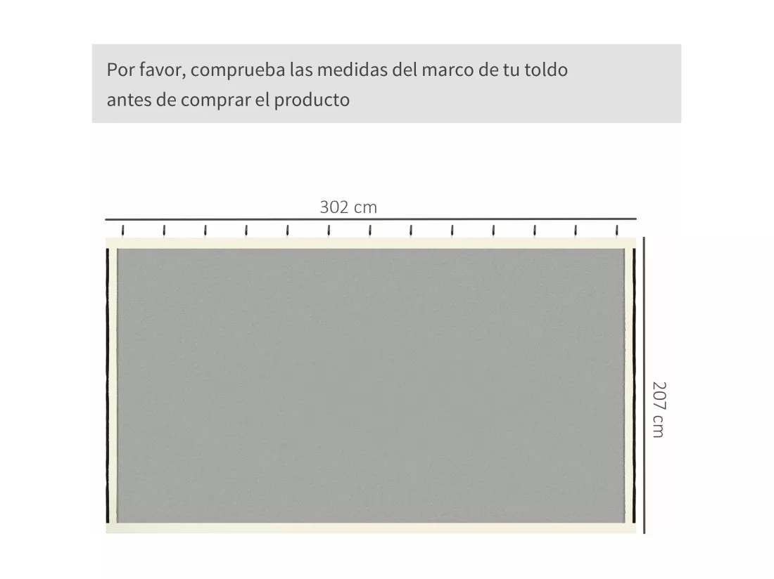Store banne en tissu, p302cm×h207cm, noir