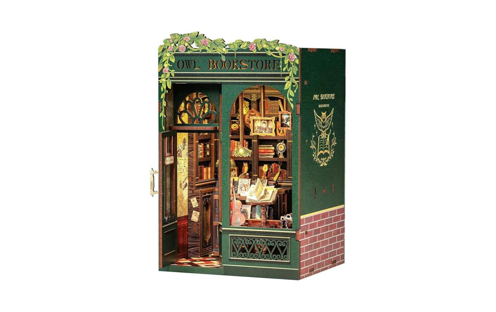 Bausatz Die Buchhandlung3D-Modell aus lasergeschnittenen Holzteilen