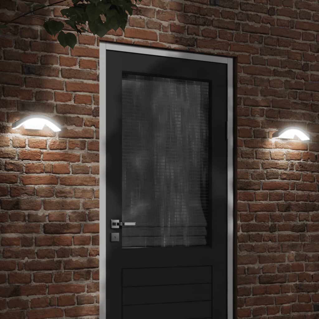 vidaXL Buiten LED Sensor Wandlamp Wit Gegoten Aluminium