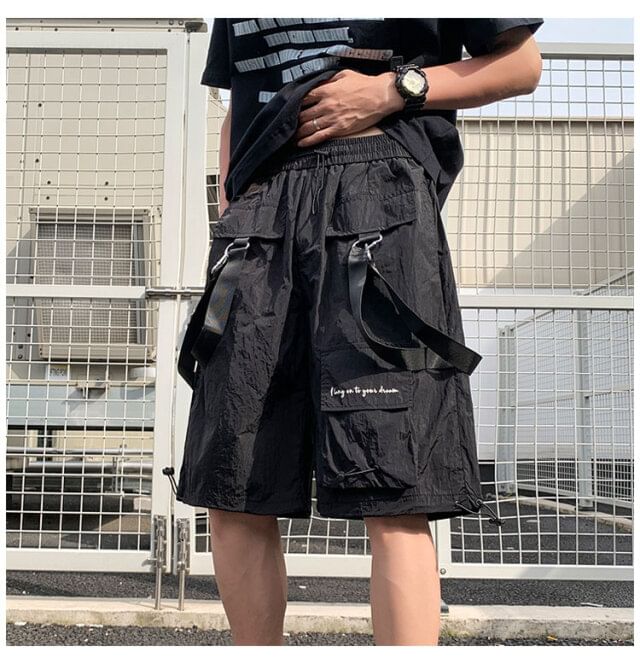 emeisa - Effen cargoshort met middelhoge taille