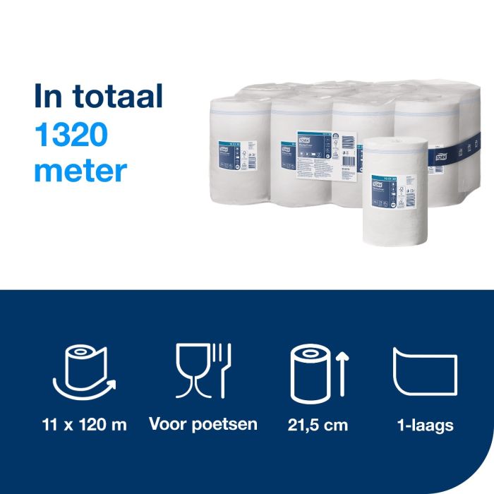 Tork 100130 Advanced 415 minirollen 1-lgs wit 120 mtr x 22 cm doos à 11 rol (100130)