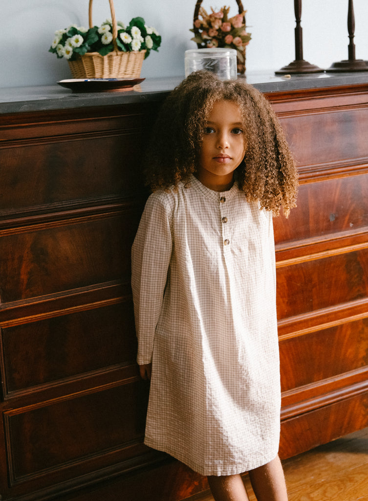 Pajama Dress, Natkjole - Deep Lake Check