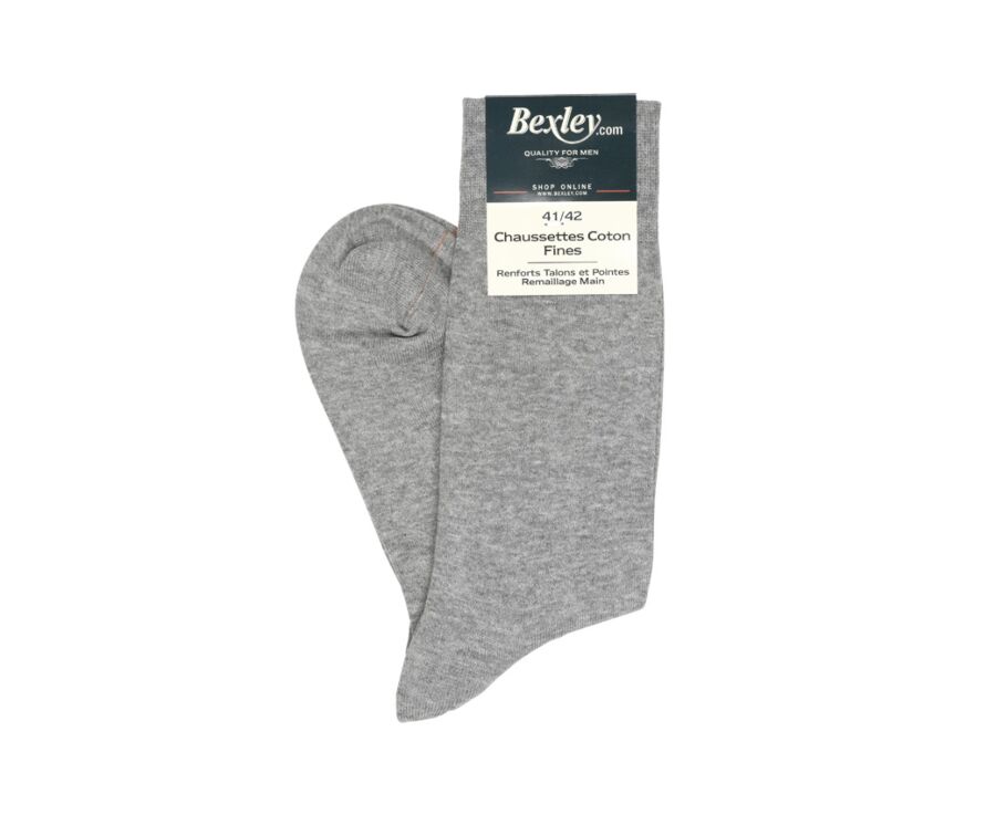 Chaussettes homme fines coton Gris Clair Chiné