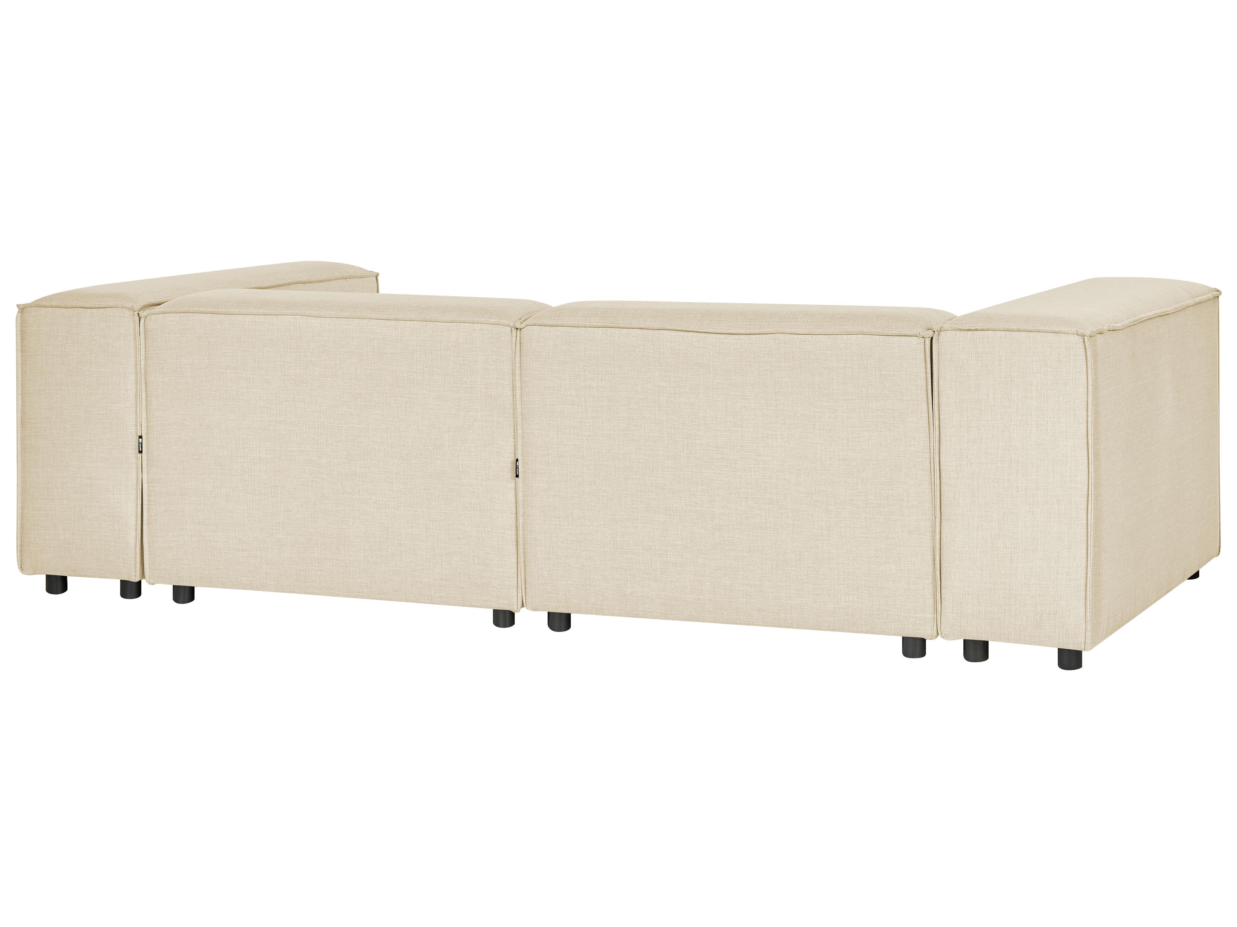 Modulaire hoekbank 2-zits APRICA Kunstlinnen Beige rechtszijdig