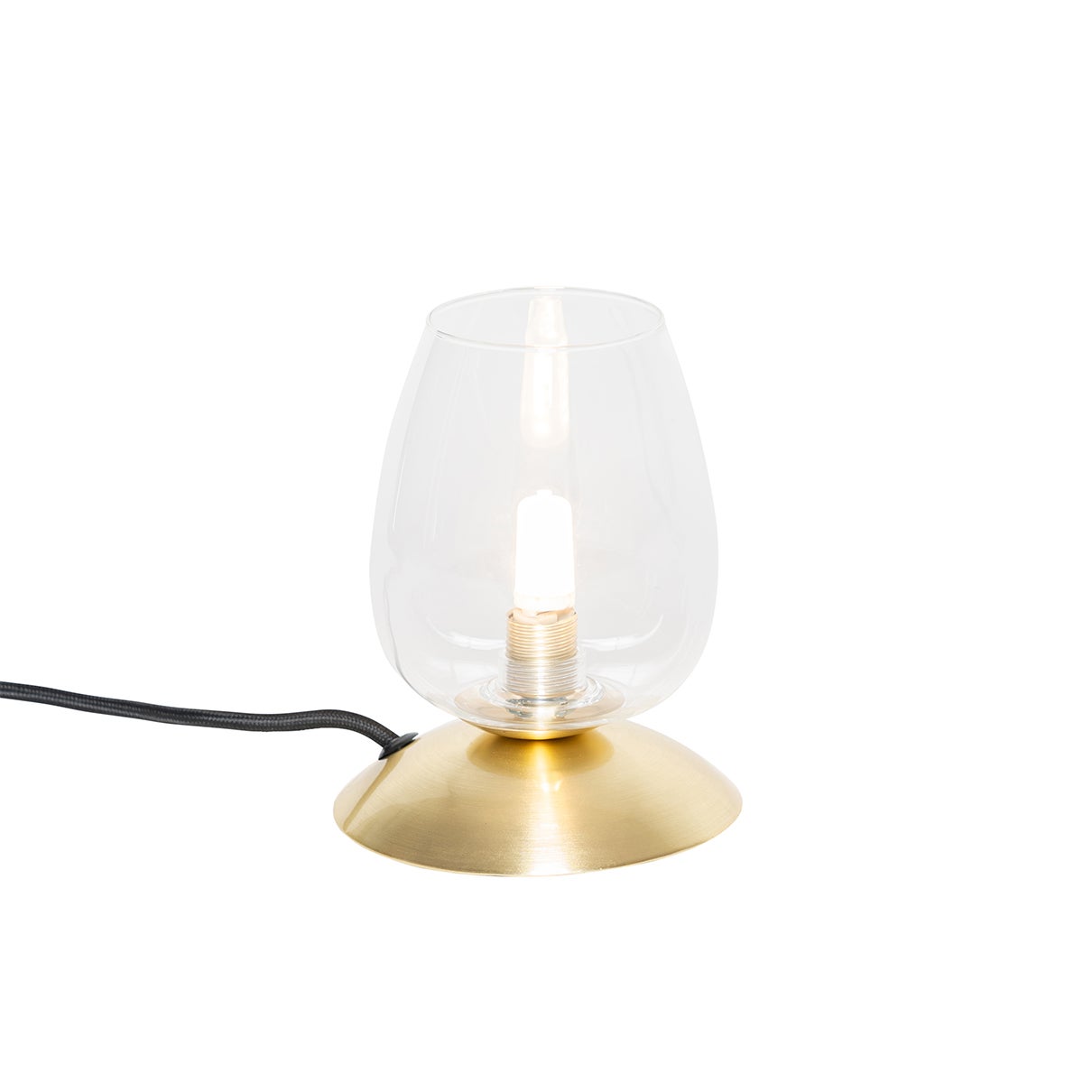 Klassieke gouden tafellamp met glas - Elien