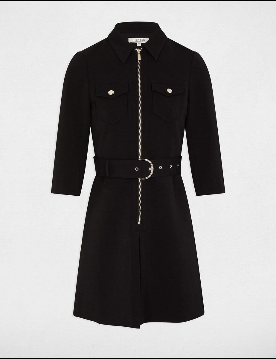 MORGAN<br>Vestido curto e ajustado com zíper